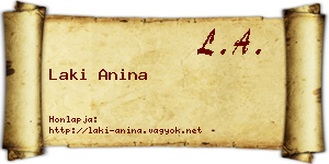Laki Anina névjegykártya